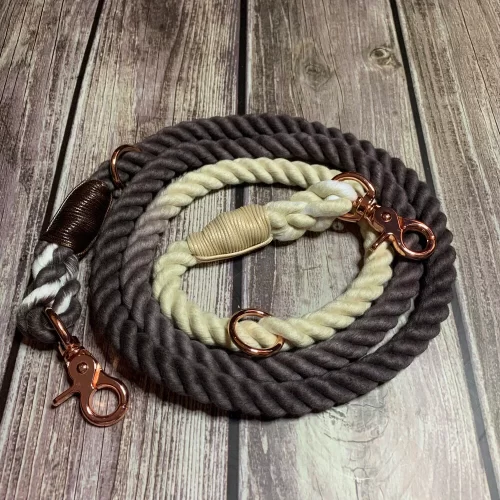 Chocolate Lavender Ombre Adjustable Rope Dog Lead by Pup Chic Boutique - Image 5