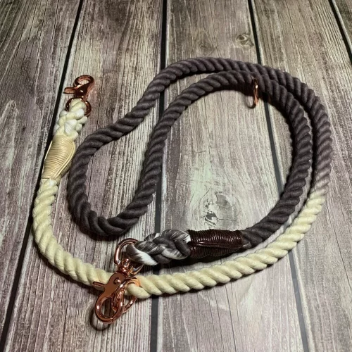 Chocolate Lavender Ombre Adjustable Rope Dog Lead by Pup Chic Boutique - Image 4