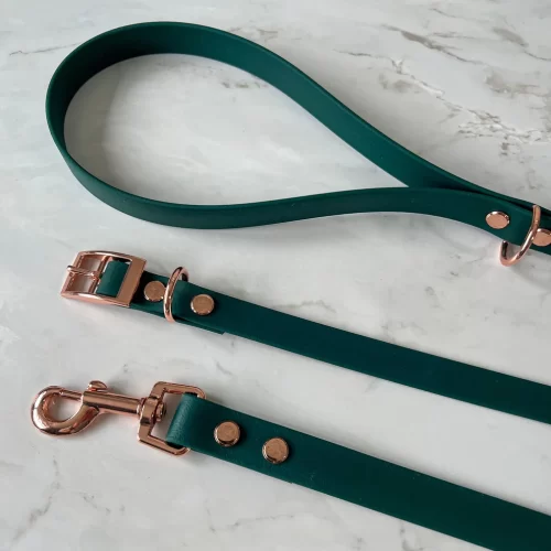 Waterproof Dog Collar + Dog Lead Bundle (Emerald) – by Furry Tails - Image 3