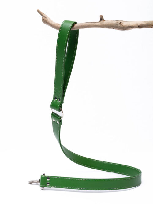 Forest Green Dog Lead (Vegan Apple Leather) – by Skylos Collective - Image 3