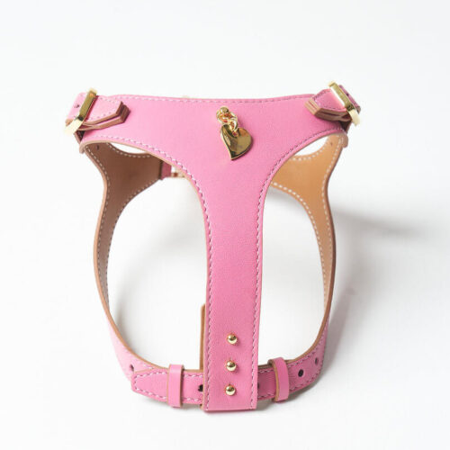 Luxury Leather Dog Harness (Pink) – by Amati - Image 4