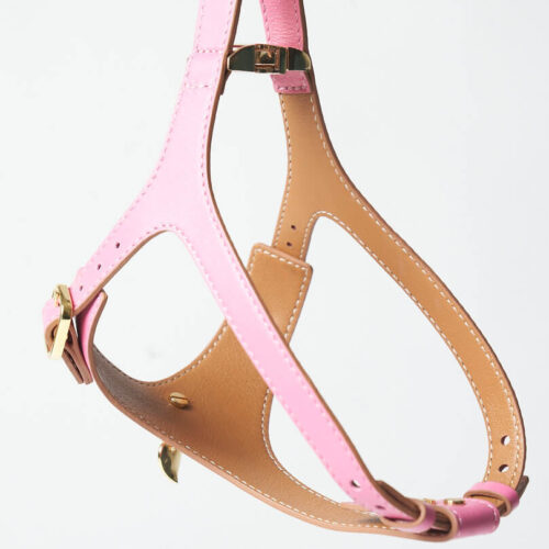 Luxury Leather Dog Harness (Pink) – by Amati - Image 3