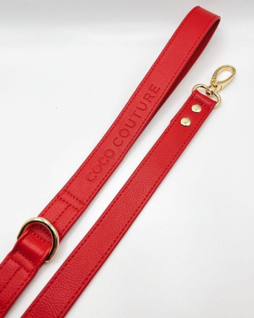 Vegan Lightweight Leather Dog Lead (Red) – by Coco Couture