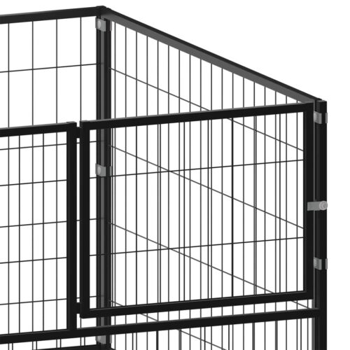 Dog Kennel Black 200x100x70 cm Steel - by VidaXL - Image 4