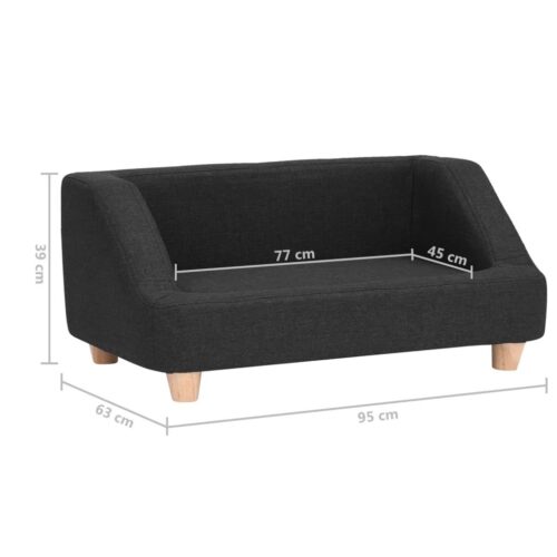 Dog Sofa in Linen (95 x 63 x 39cm) (Black) - by VidaXL - Image 8