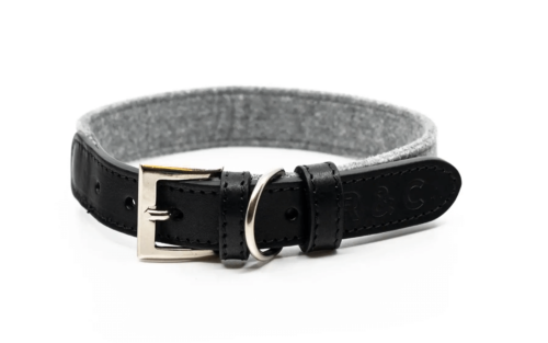 “Eton” Fabric & Leather Dog Collar – by Ralph & Co