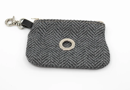 “Herringbone” Dog Poo Bag Holder (Grey) – by Ralph & Co