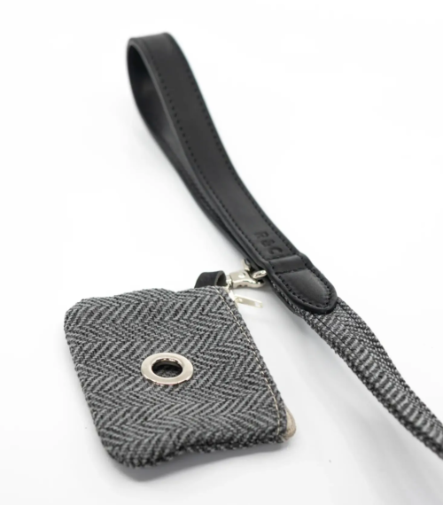 “Herringbone” Dog Poo Bag Holder (Grey) – by Ralph & Co - Image 2