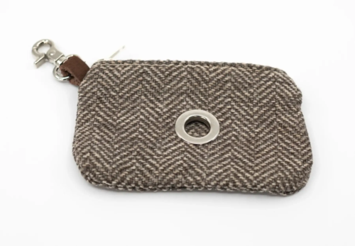 “Herringbone” Dog Poo Bag Holder (Brown) – by Ralph & Co