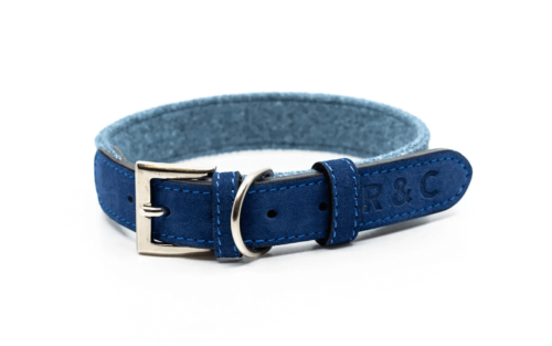 “Rayleigh” Fabric & Leather Dog Collar – by Ralph & Co