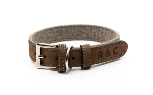 “Sherbourne” Fabric & Leather Dog Collar – by Ralph & Co