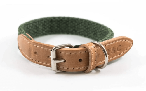 “Richmond” Fabric & Leather Dog Collar – by Ralph & Co