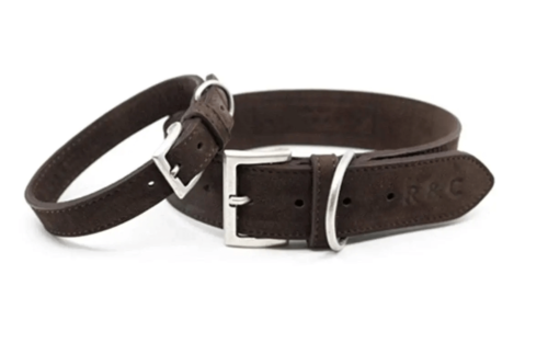 “Bergamo” Nubuck Leather Dog Collar – by Ralph & Co