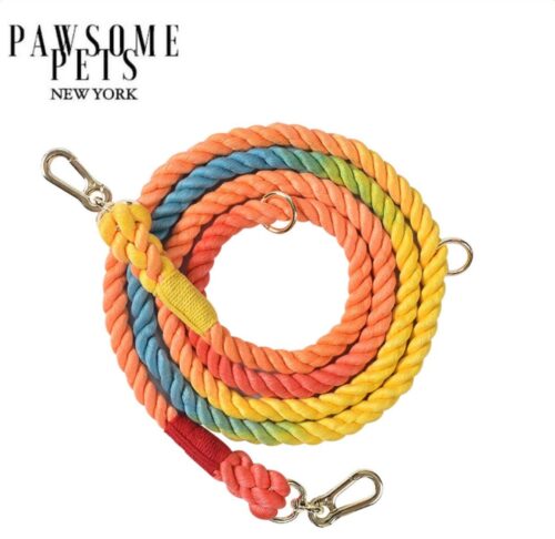 "Dark Rainbow" Hands-Free Dog Rope Leash - By Pawsome Pets